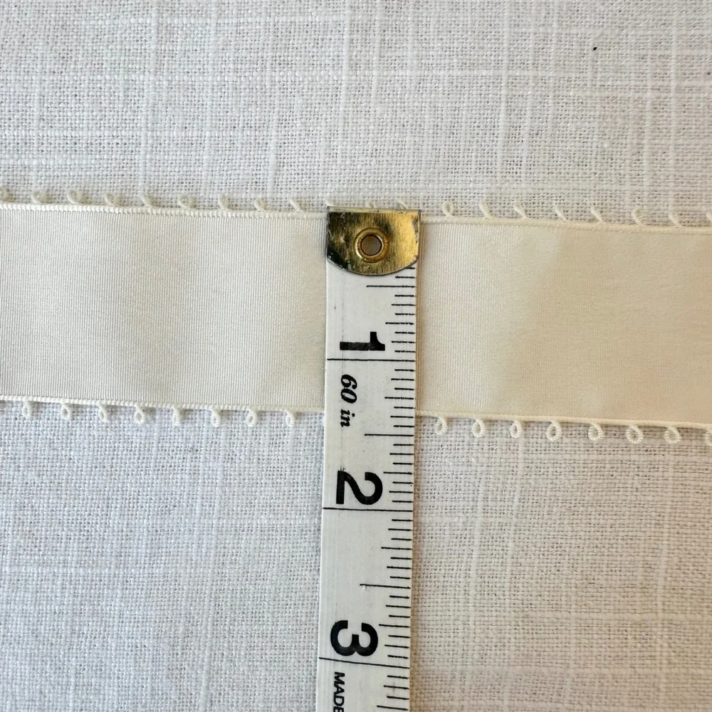 Vintage Offray Ivory Picot Edge Ribbon 1.5 Inch Wide Cream Sewing Trim 5 Yards